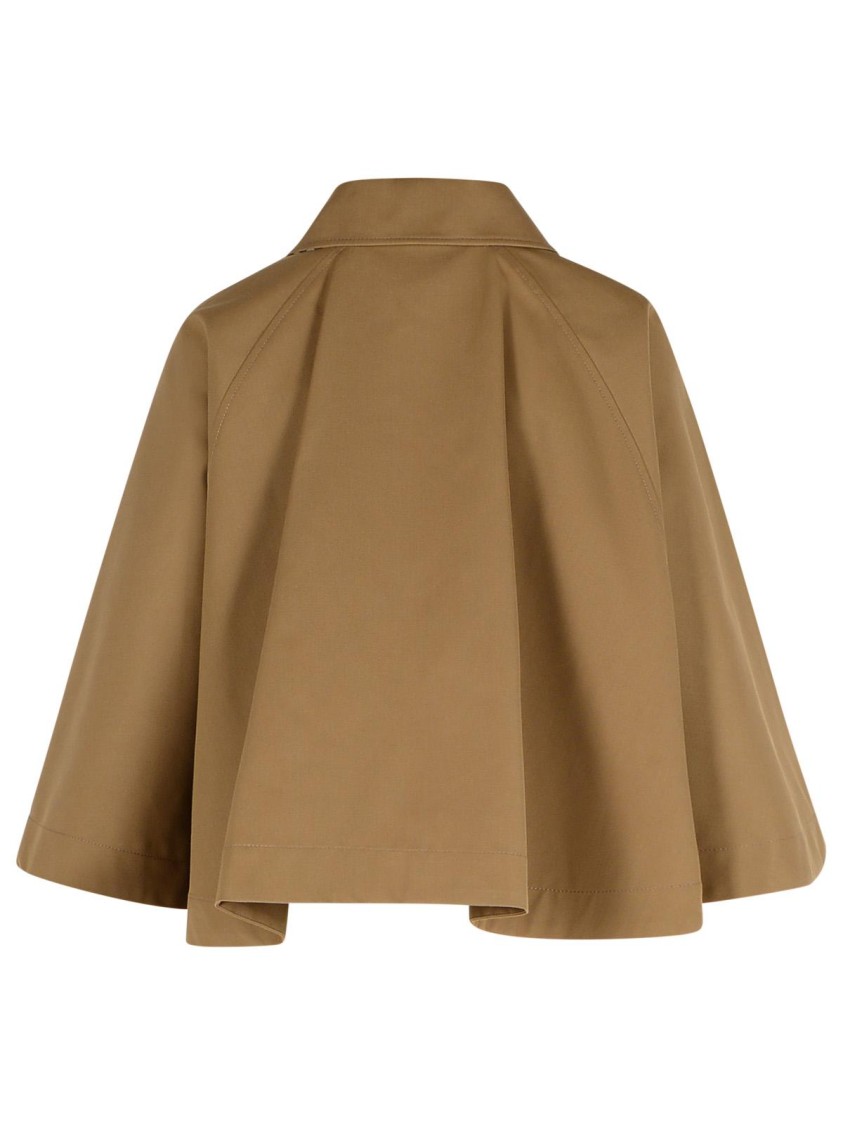 Shop Burberry Beige Polyester Blend Cape In Brown