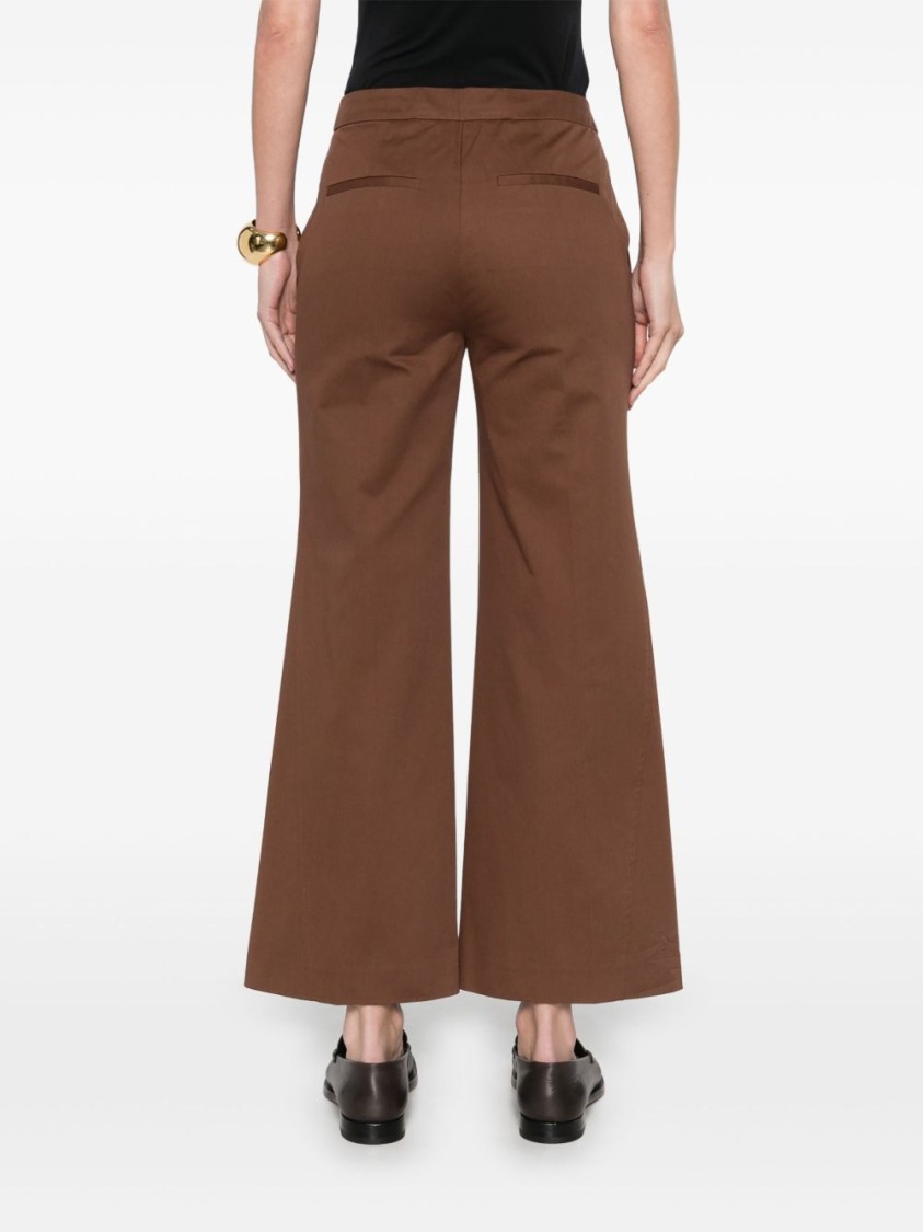 Shop Semicouture Semi Couture Wide-leg Tailored Pants In Brown