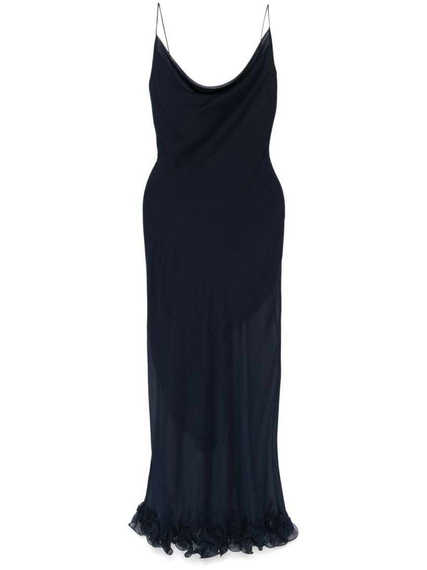 Rotate Birger Christensen Rotate Chiffon Ruffle Slip Dress