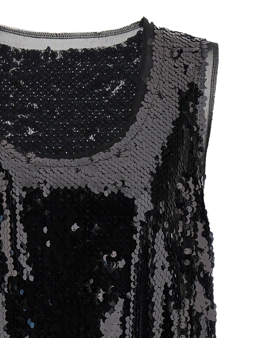 Comme Des Garçons Black Sequin Top In Black