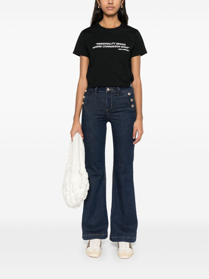 Shop Liu •jo Liu Jo Flared High-waist Jeans In Blue