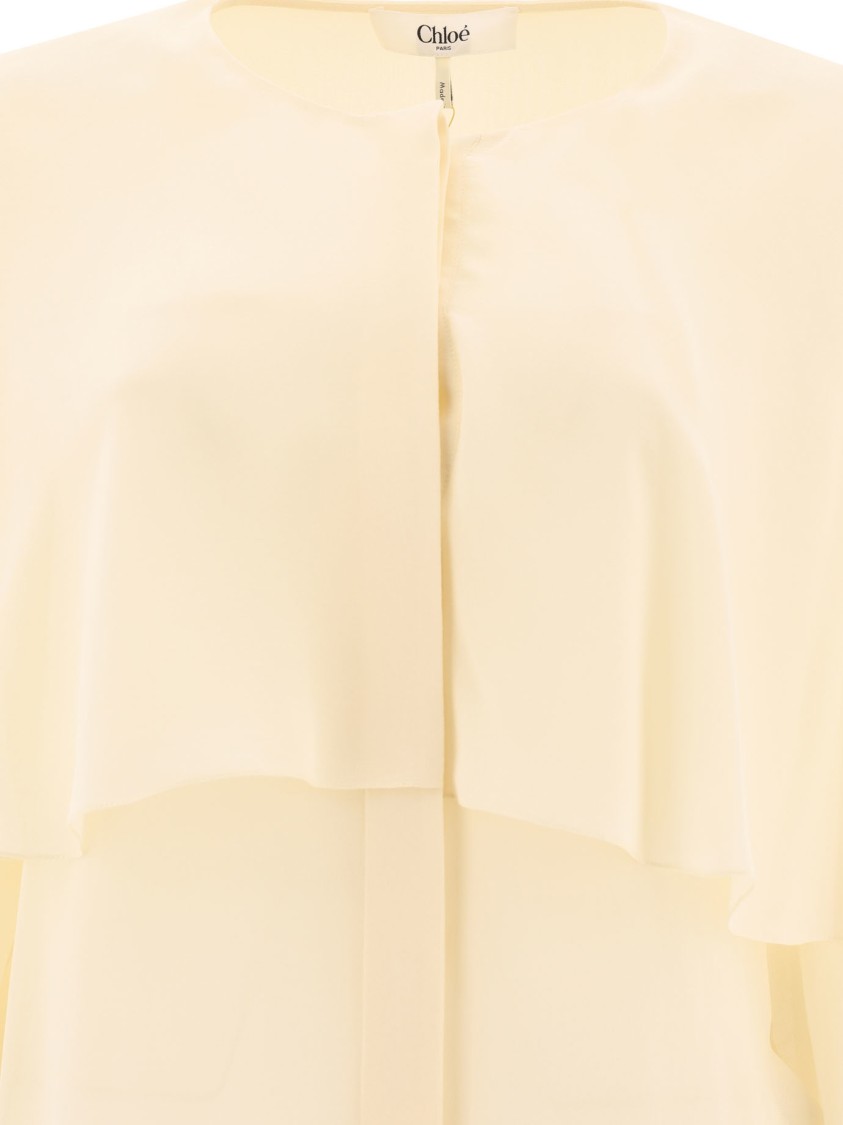 Chloé Silk Georgette Blouse In Neutral