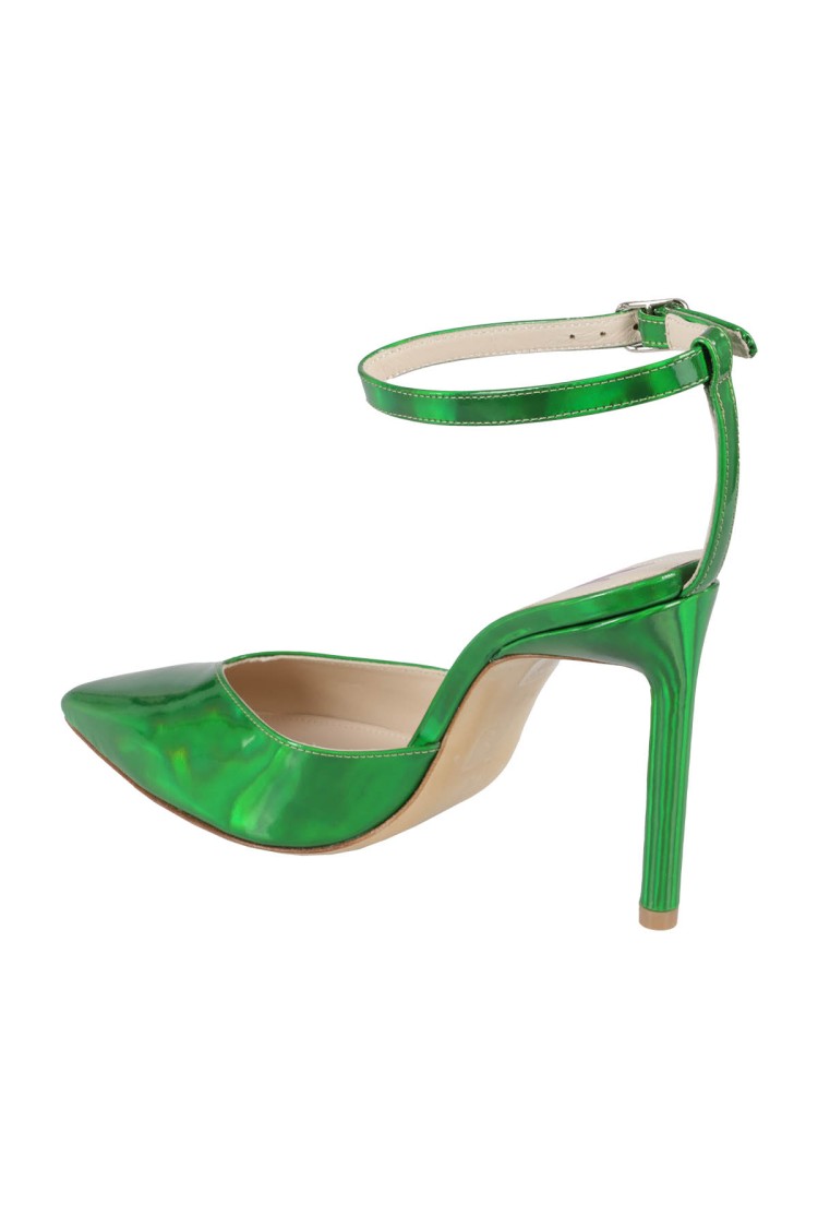 Bettina Vermillon Green Patent Leather Pumps In Green