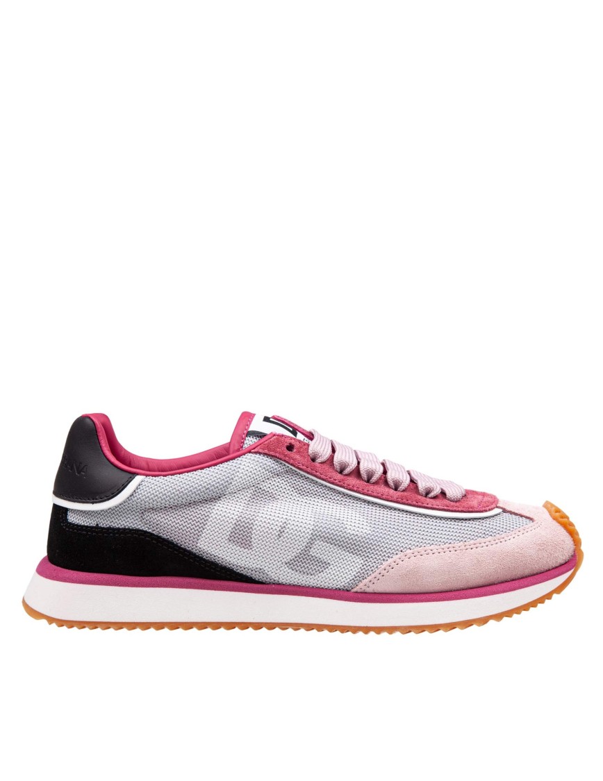 Dolce & Gabbana Cushion Sneakers With Rubber Sole And Leather Trim In Multicolor