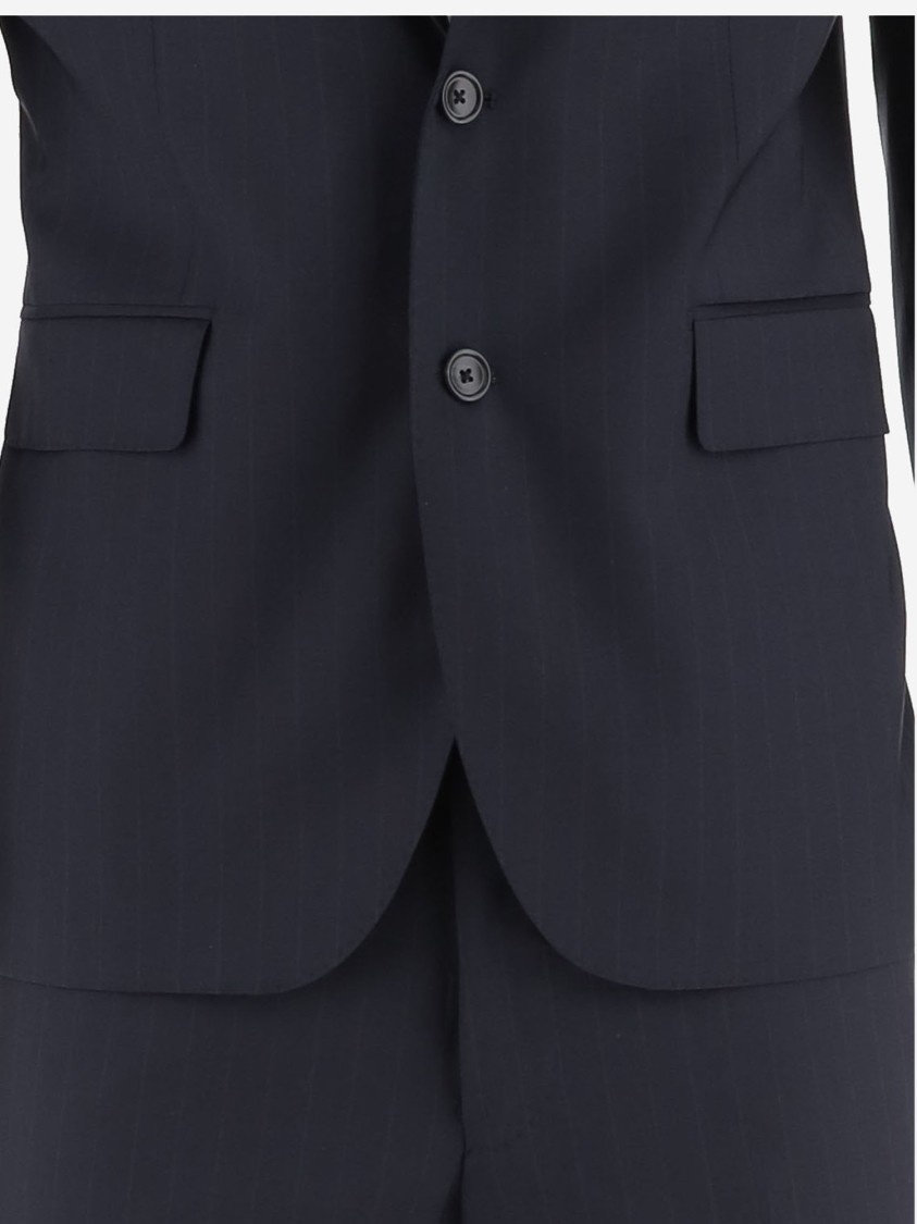 Tagliatore Stretch Wool Suit In Blue