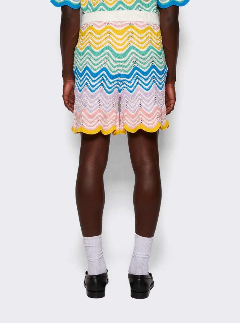 CASABLANCA CASABLANCA WAVE KNIT SHORTS GRADIENT