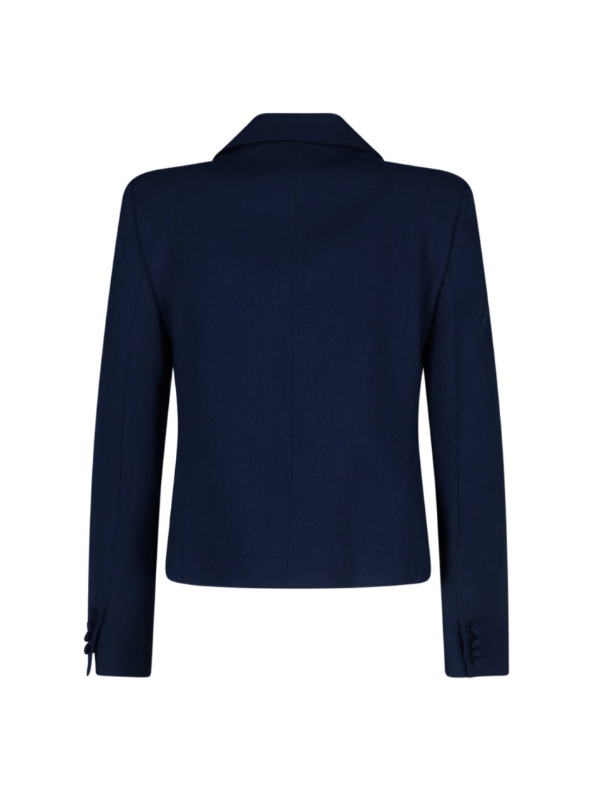 ボトムスその他 Valentino Navy Blue Single-Button Blazer With Red Bow Detail Valentino Navy Blue Single-Button Blazer With Red Bow Detail