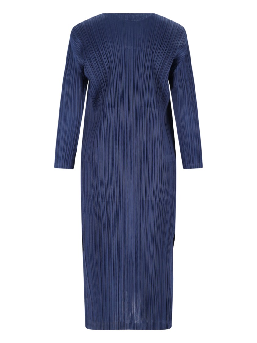 Shop Pleats Please "february" Pleated Coat – Blue