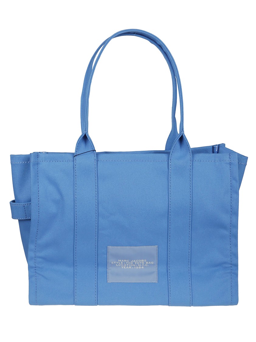 Marc Jacobs Spacious Cotton Canvas Tote With Adjustable Strap In Blue