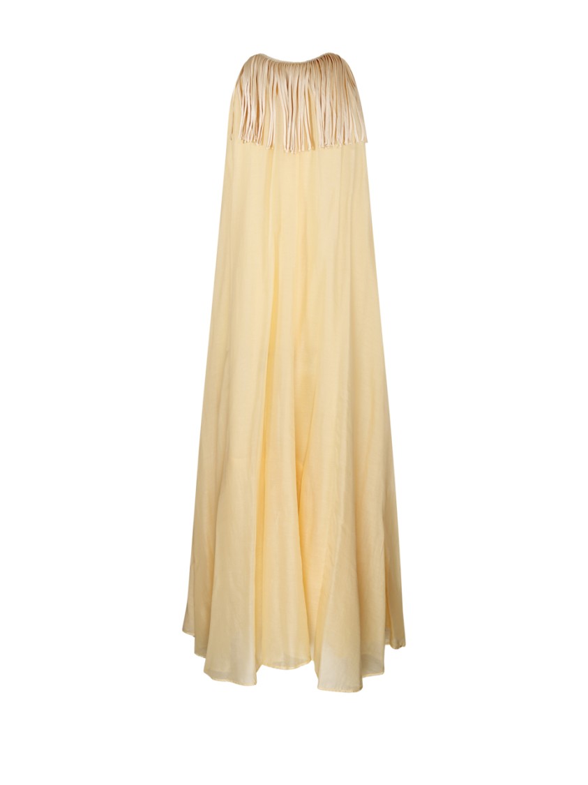 Shop Forte Forte Voile Fringed Dress In Yellow