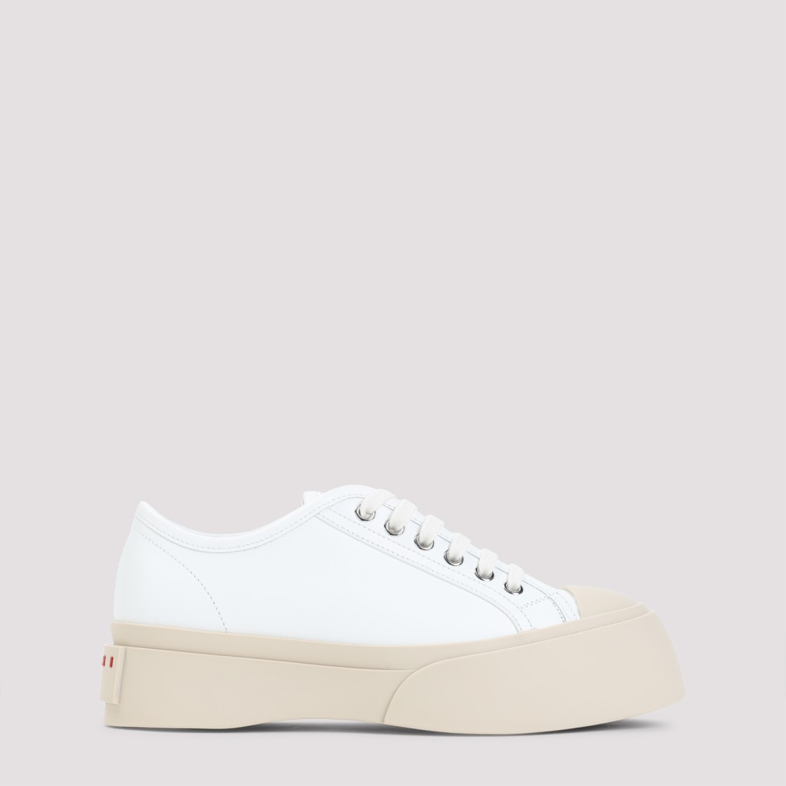 Marni Modern White Calf Leather Sneakers In White