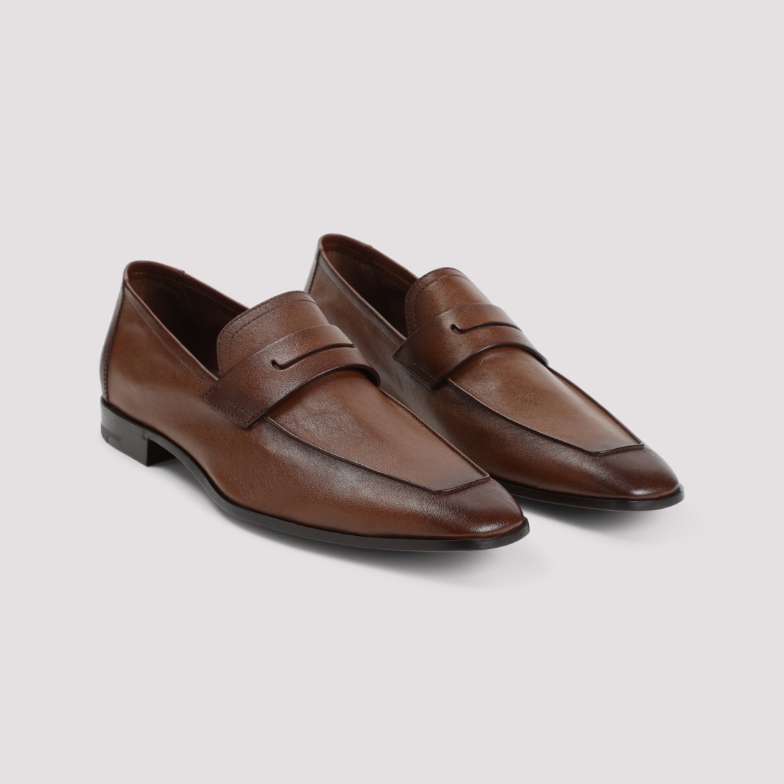 BERLUTI BERLUTI KANGAROO BROWN LEATHER LOAFER 