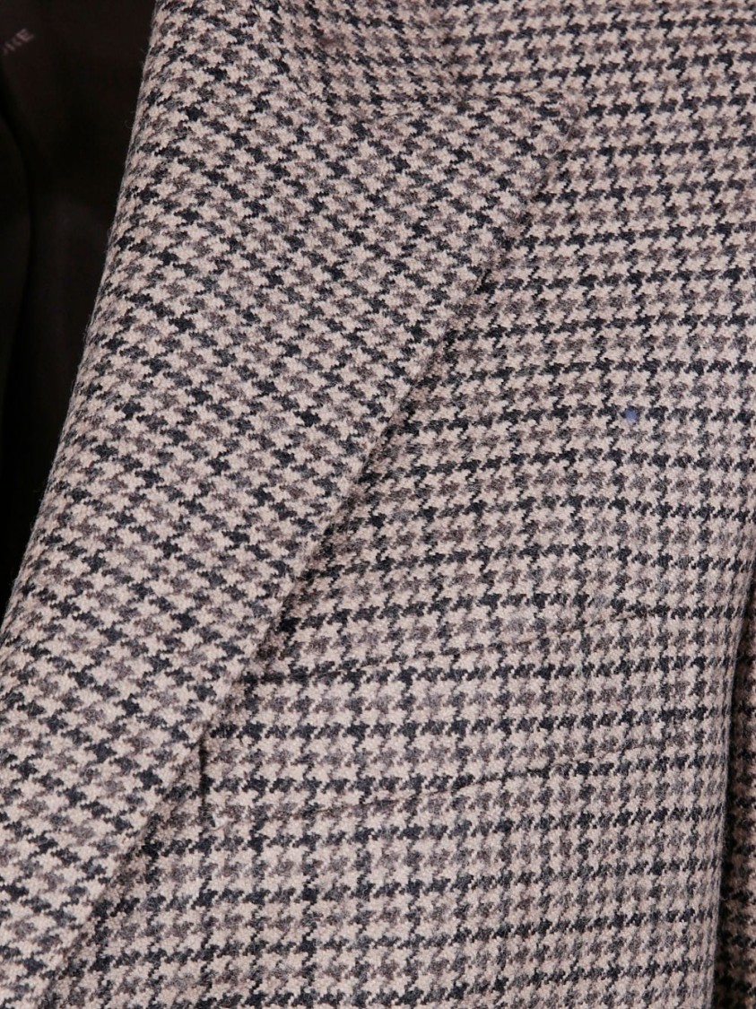 Tagliatore Houndstooth Pattern Tailored Blazer In Brown