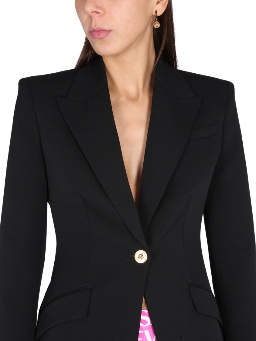 Versace Medusa-buttons Single-breasted Blazer In Black