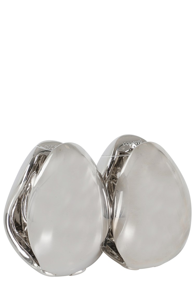 Coperni Xl Logo Creole Earrings In Silver