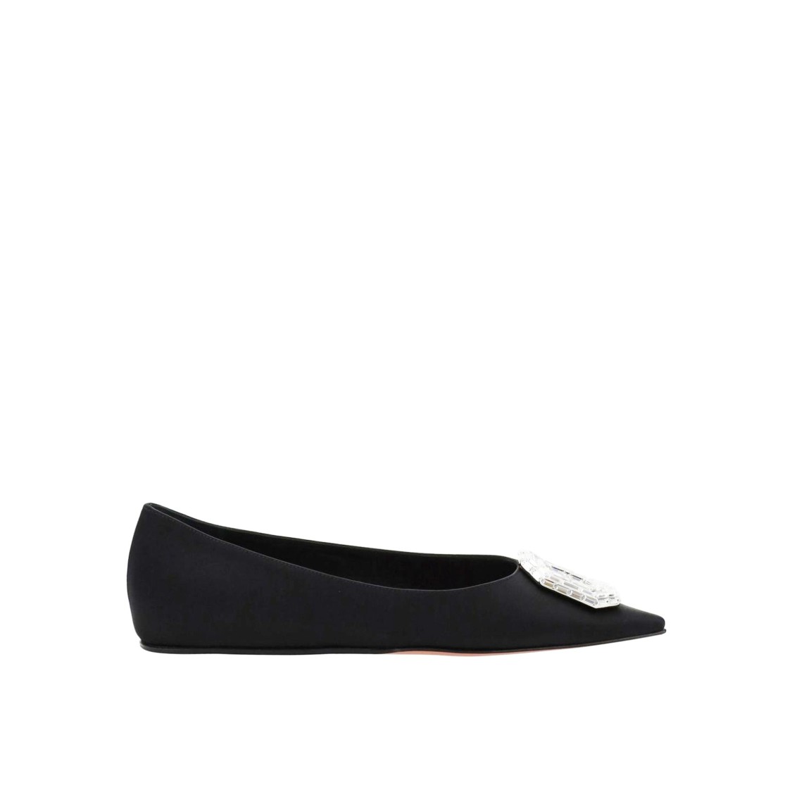 Shop Amina Muaddi Camellia Ballerina Flats In Black