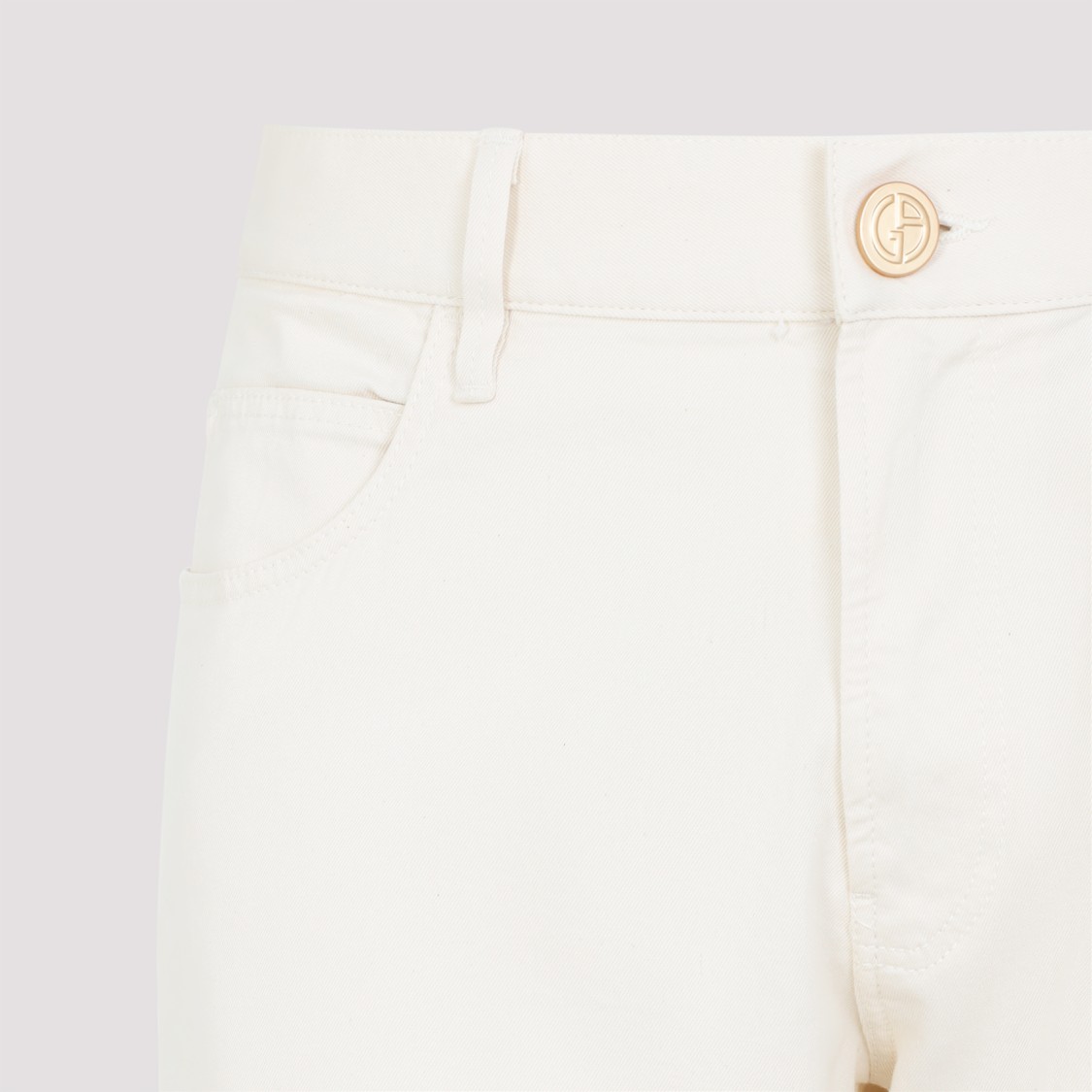 Giorgio Armani Straight-leg Trousers In Luxurious Cotton-silk Blend In White