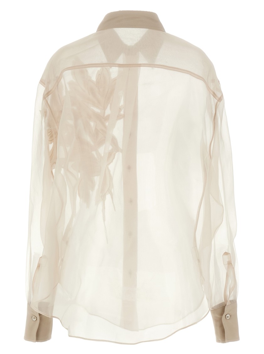 Brunello Cucinelli 'flora Appliqué' Shirt In White
