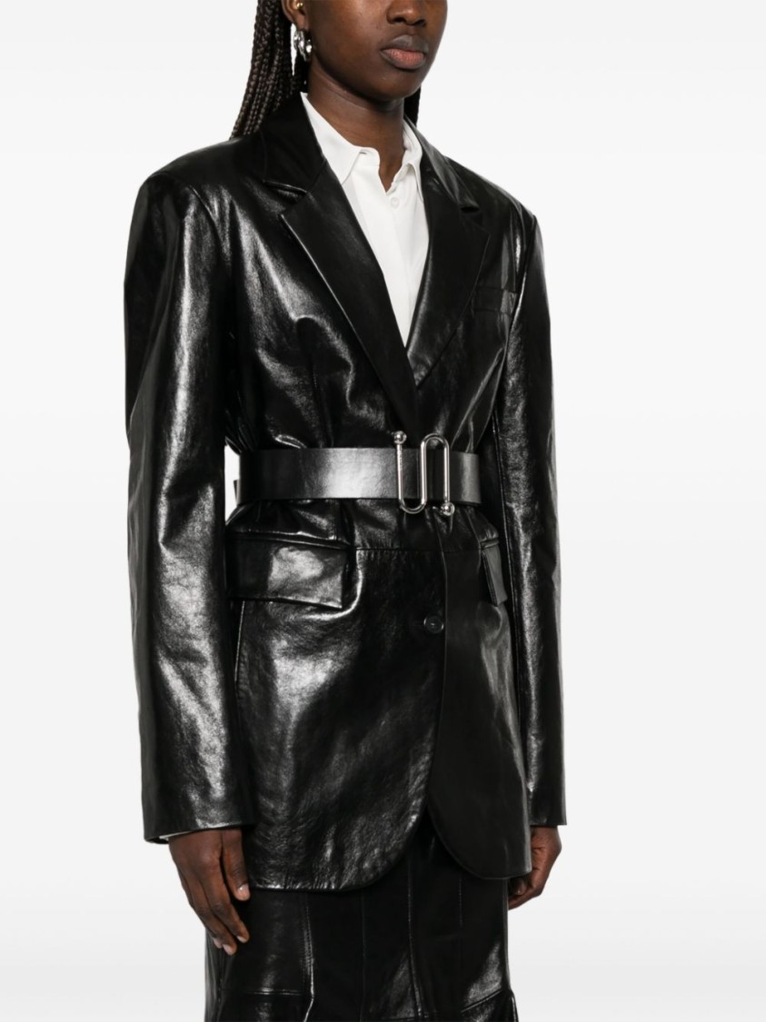 Sportmax Tailored Black Jacket With Shiny Finish In Black