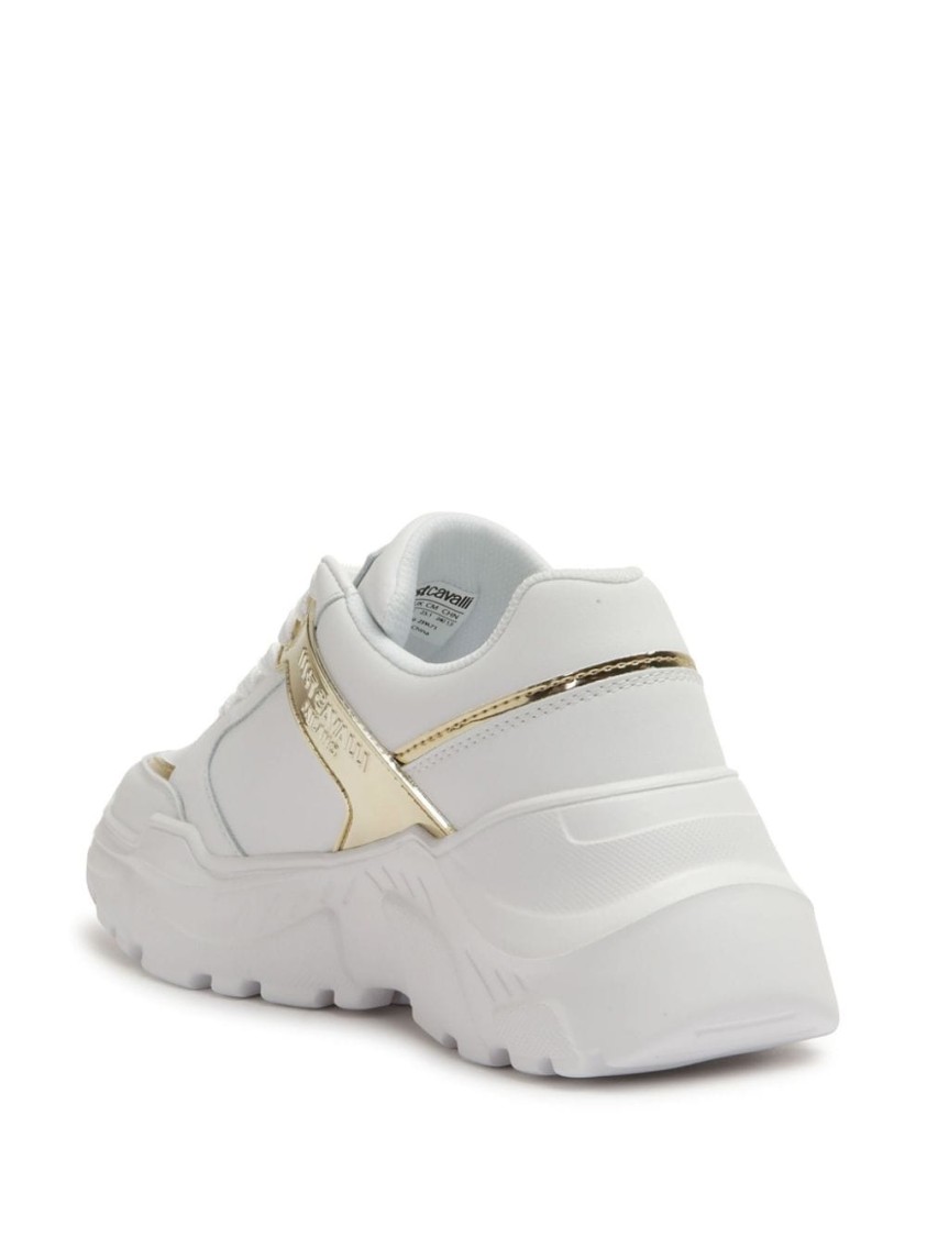 JUST CAVALLI JUST CAVALLI SNEAKERS WITH MATERIALS AND GOLD ACCENTS 
