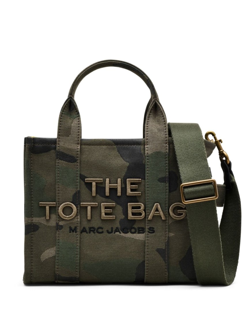 Marc Jacobs Camouflage Tote Bag With Structured Design In Black