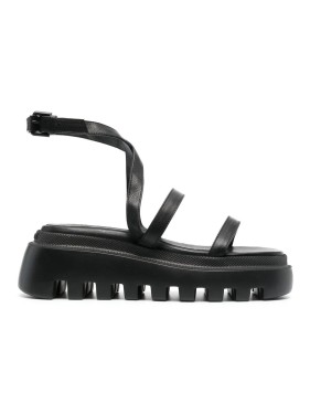 Vic Matié Black Wedge Sole With Textured Upper | THE LIST