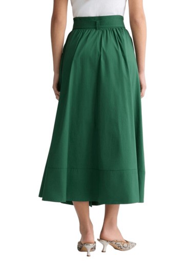 Liu •jo Liu Jo High-waisted Flared Midi Skirt With Button Closure In Green