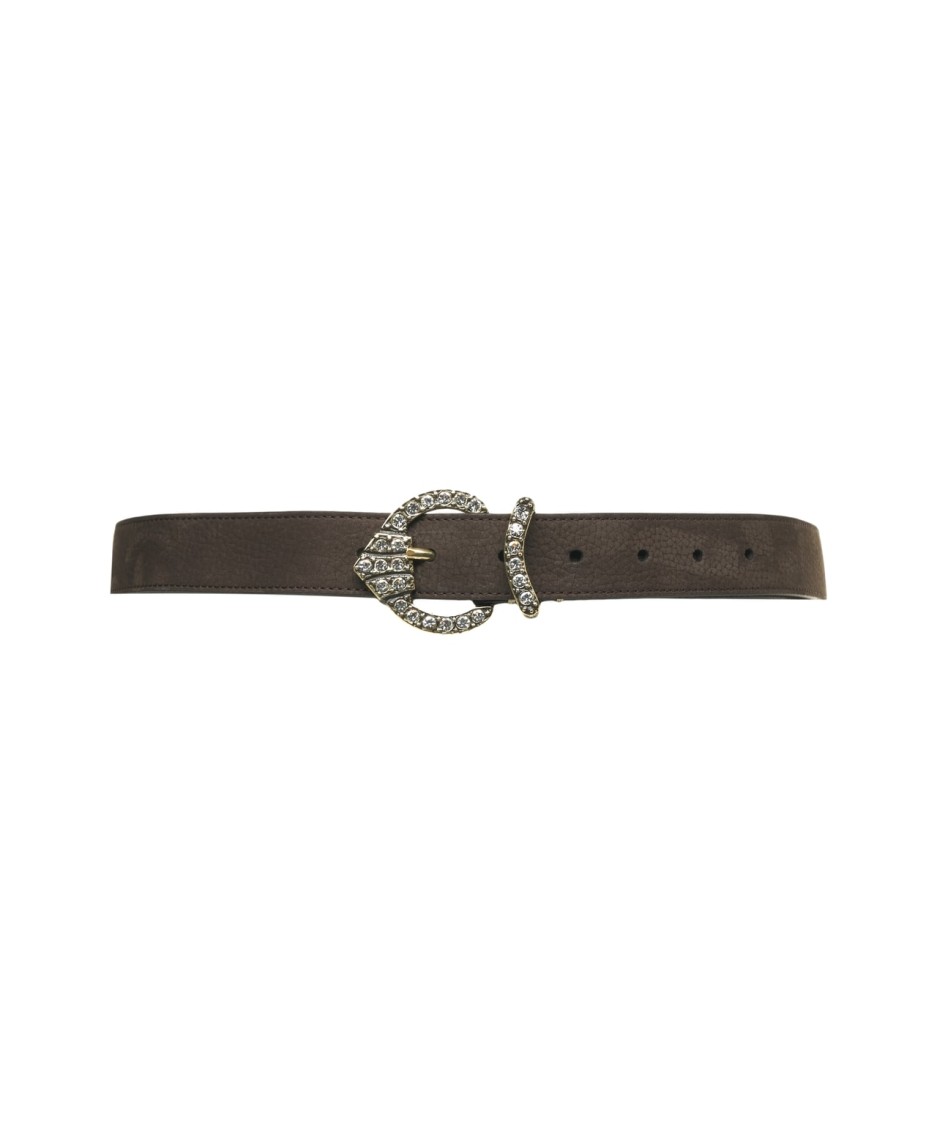 Gavazzeni Cleo' Rhinestone-adorned Nubuck Leather Belt