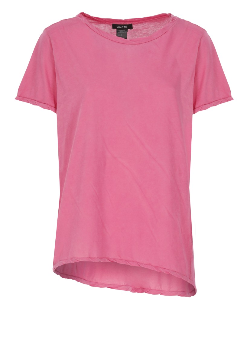 Shop Avant Toi Fuchsia Cotton T-shirt