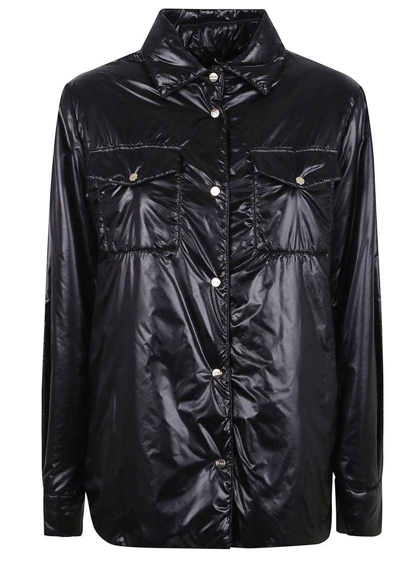 Herno Chest Pockets Collared Neck Long Sleeves Shiny Finish