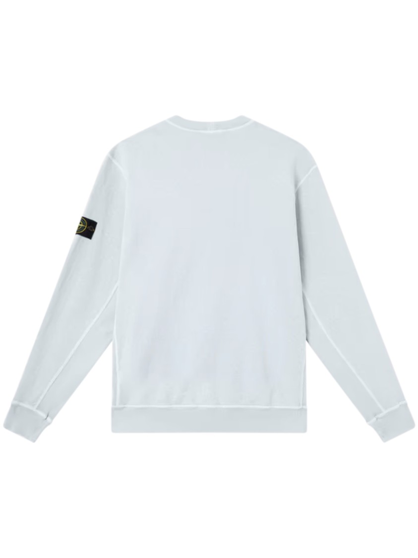 Stone Island Crewneck Sweatshirt In Fleece Cotton In Blue