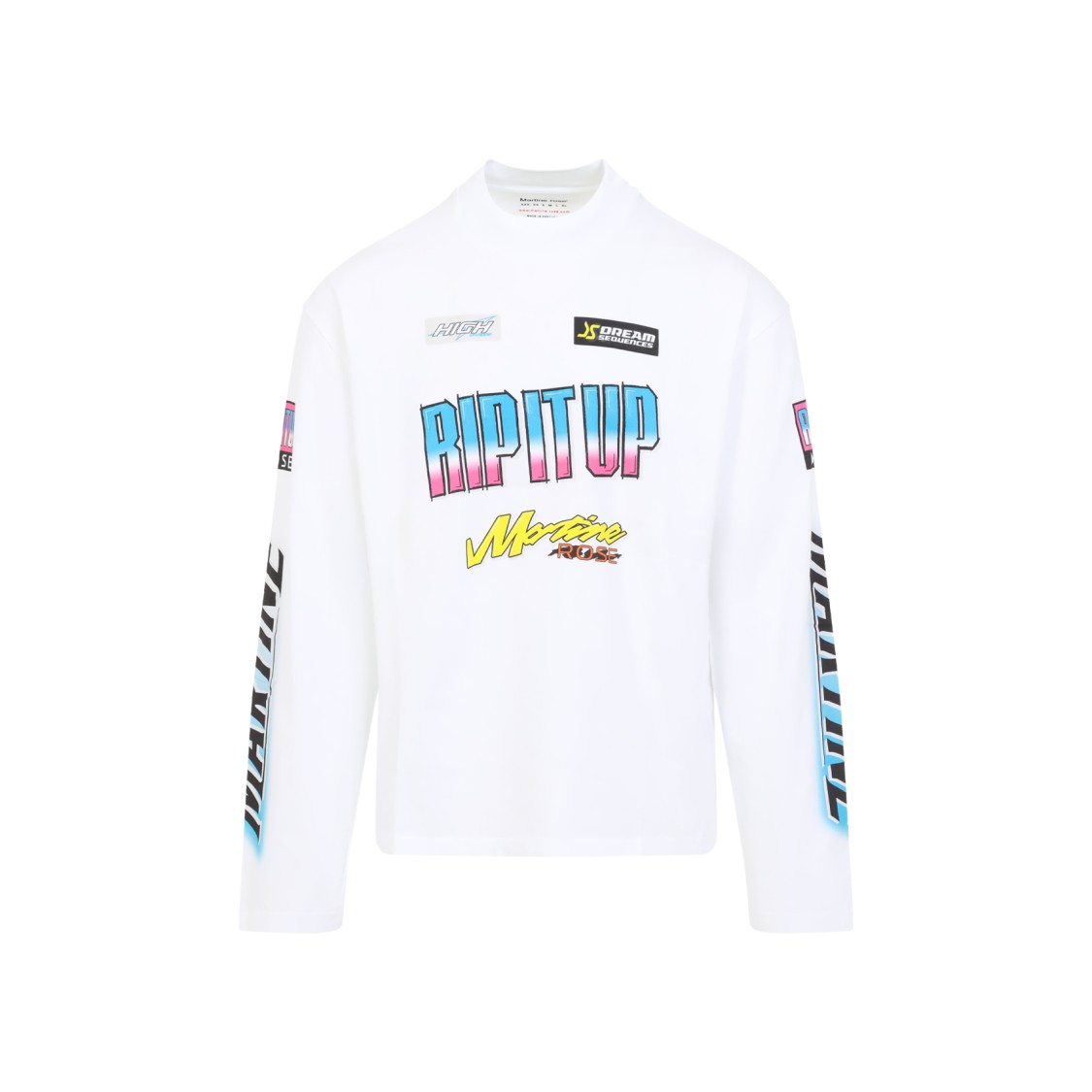 Shop Martine Rose Relaxed Fit Cotton T-shirt With Bold Graphics In White