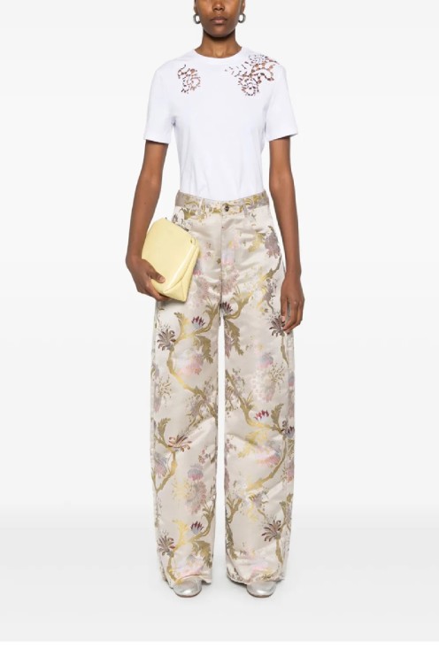 Ermanno Scervino Short-Sleeved Top With Floral Cut-Outs T