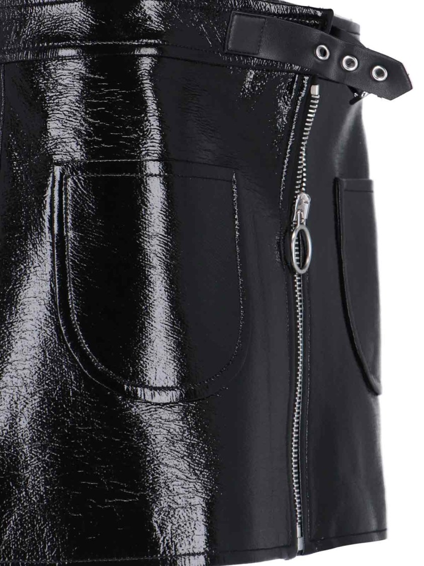 Courrèges Buckle-strap Crinkled Miniskirt