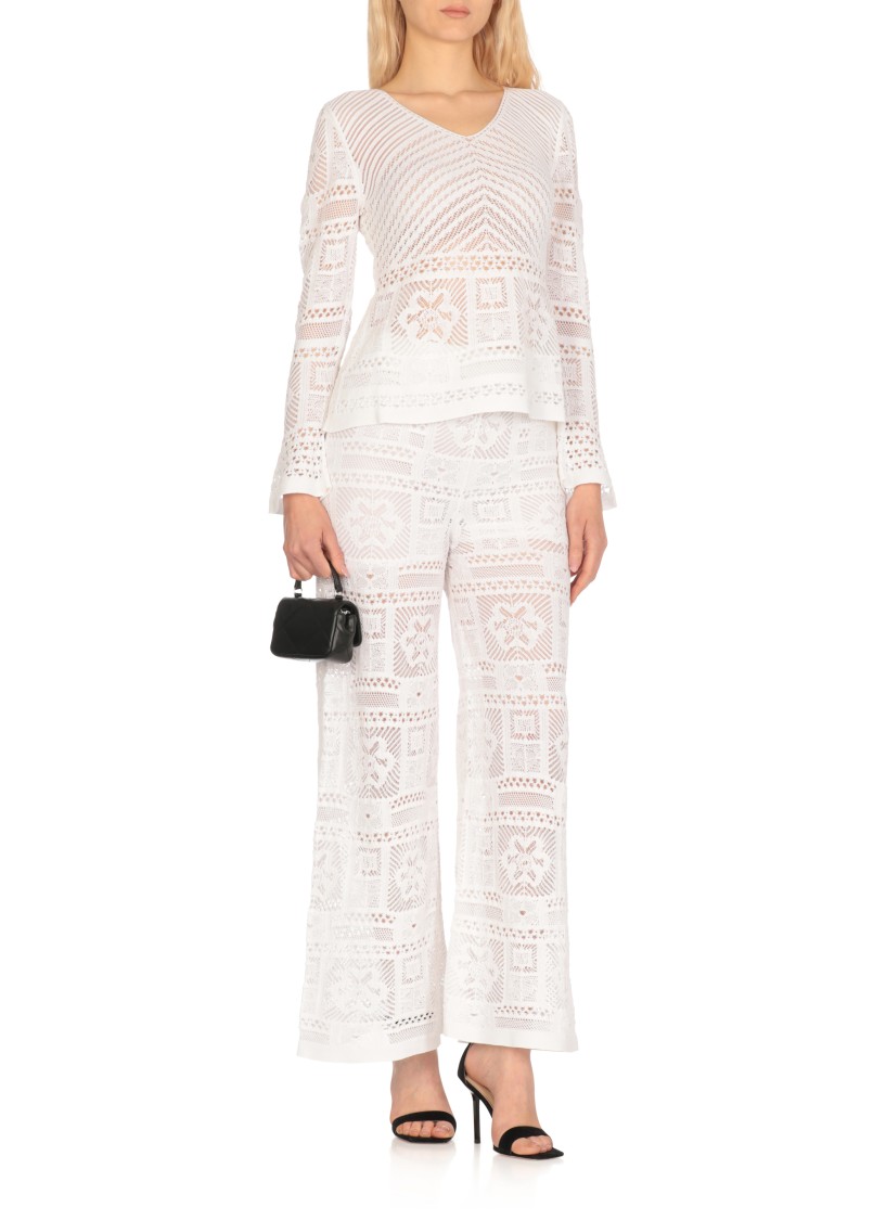 D Exterior D. Exterior White Cotton Sweater