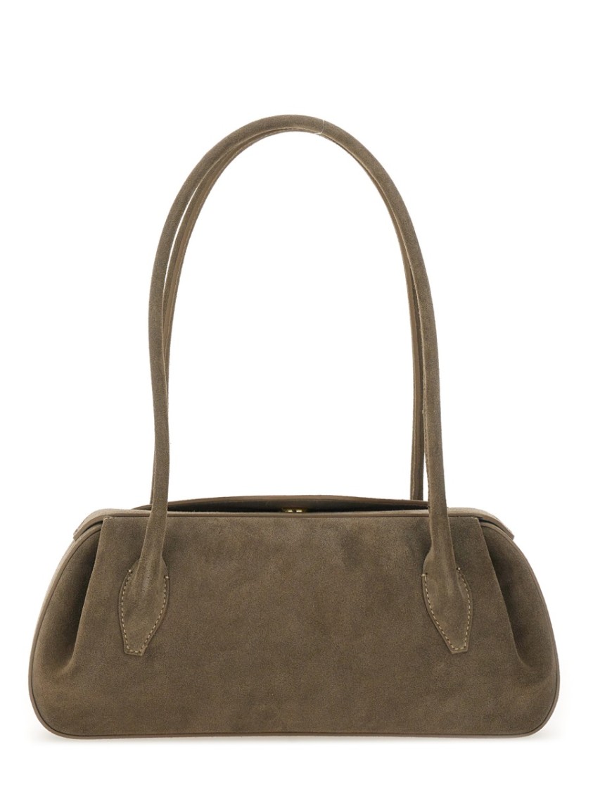 Yuzefi Double Handles Rectangular Shoulder Bag In Gray