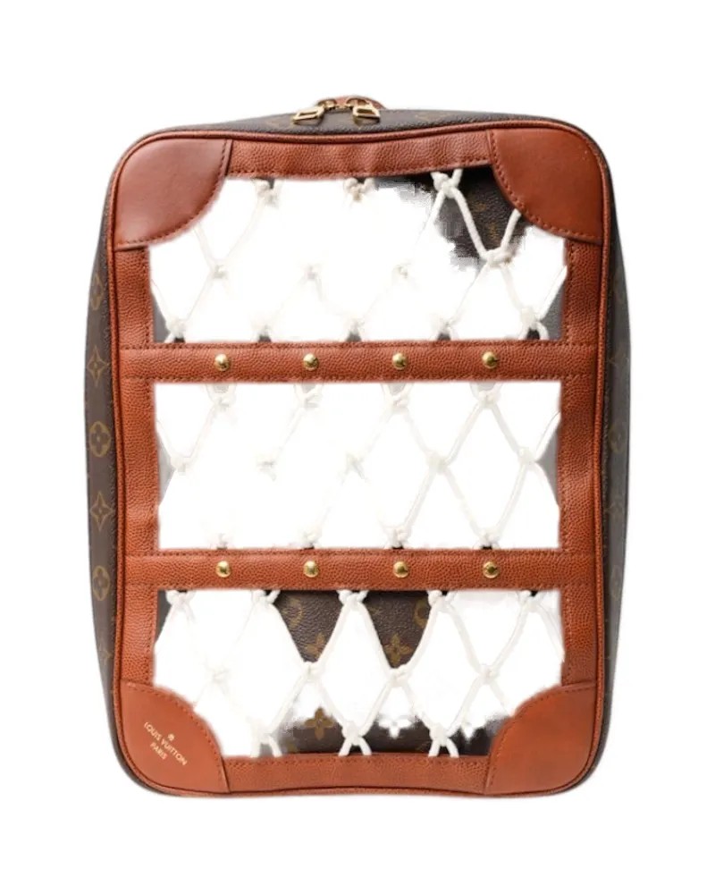 Pre-owned Louis Vuitton Legacy Shoes Box Monogram Backpack In Black
