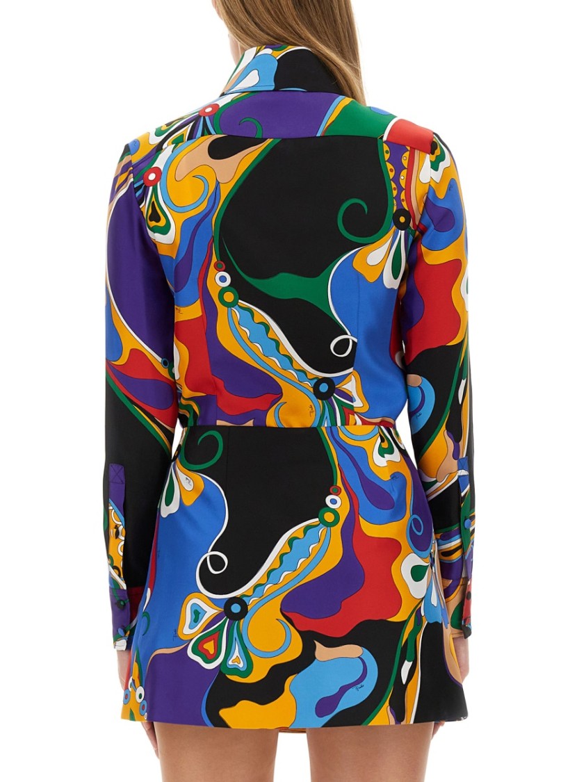 Pucci Printed Silk Shirt With Classic Collar