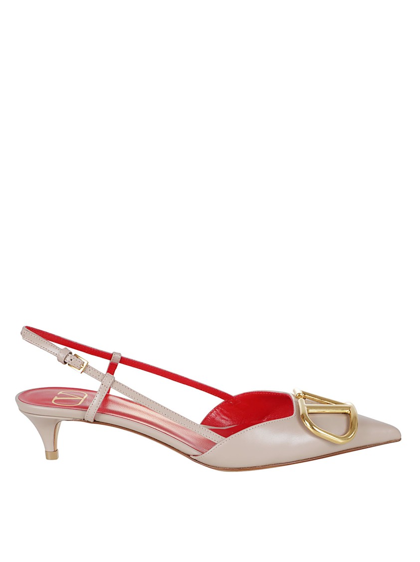 Valentino Garavani Slingback Heels With Pointed Toe In Pink
