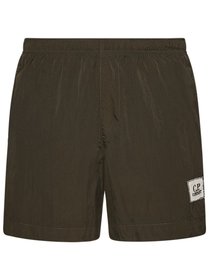 C.p. Company Khaki Swimsuit In Lightweight Chrome-r Nylon