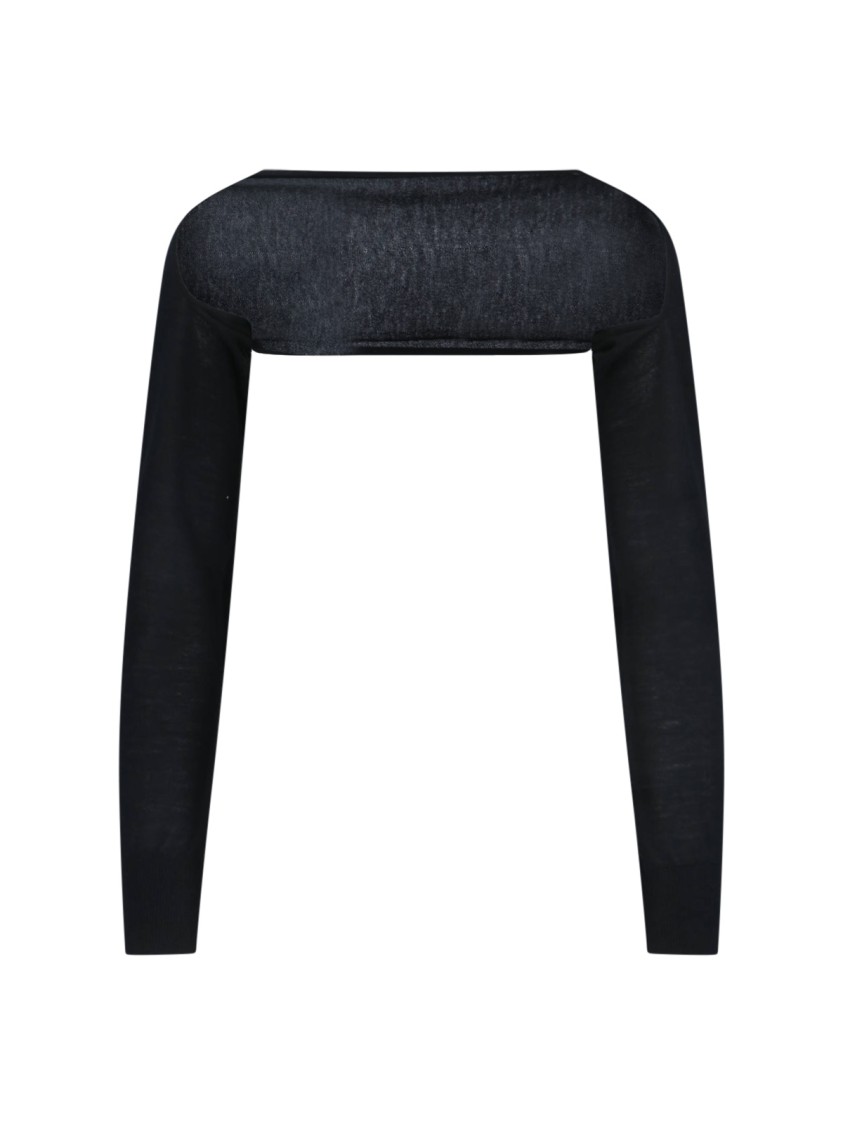 Alaïa Fitted Cashmere Cover-up With Round Neckline In Black