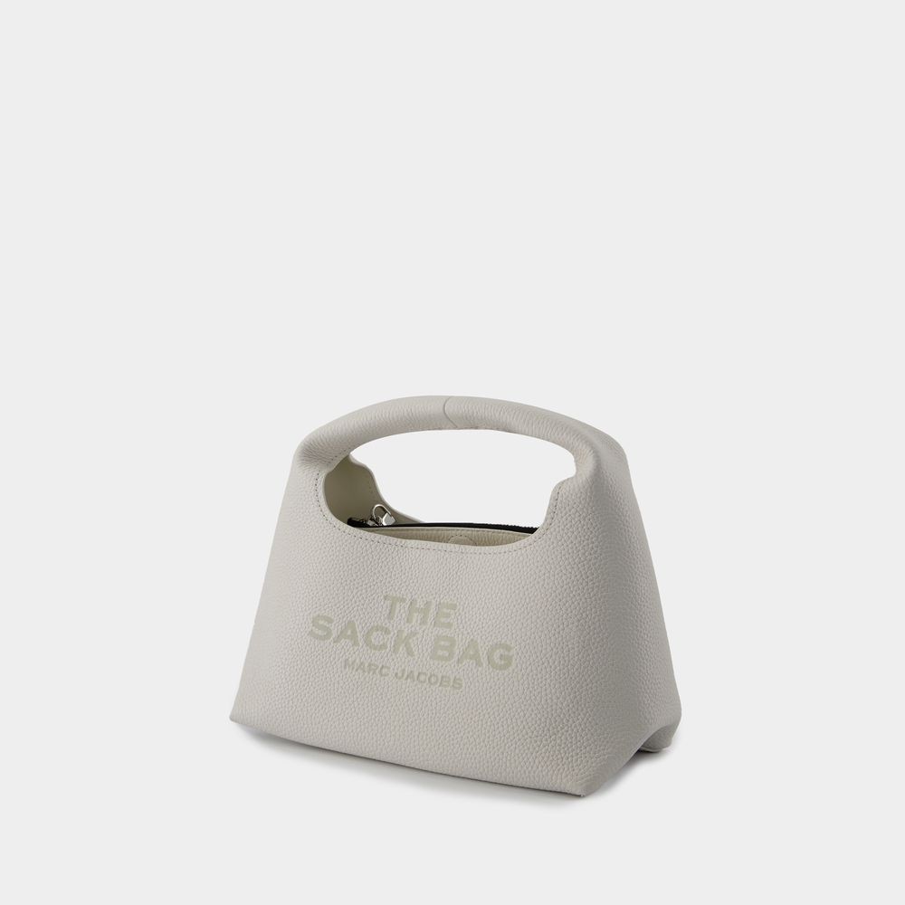 Marc Jacobs White Leather Mini The Sack Bag Handbag In Grey