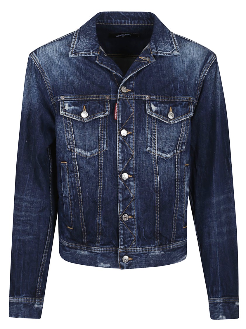 DSQUARED2 DSQUARED2 DISTRESSED COTTON DENIM TRUCKER JACKET