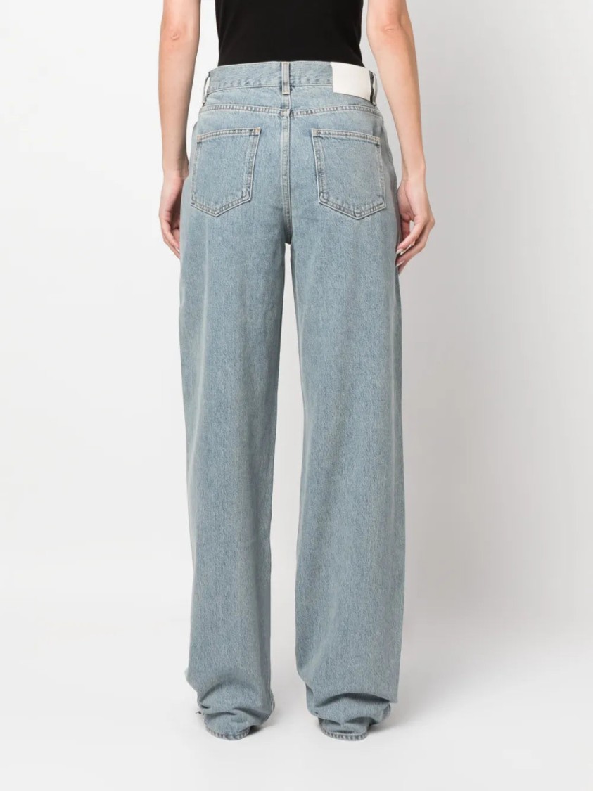 LOULOU STUDIO LOULOU STUDIO LIGHT BLUE LIGHT-WASH WIDE-LEG JEANS