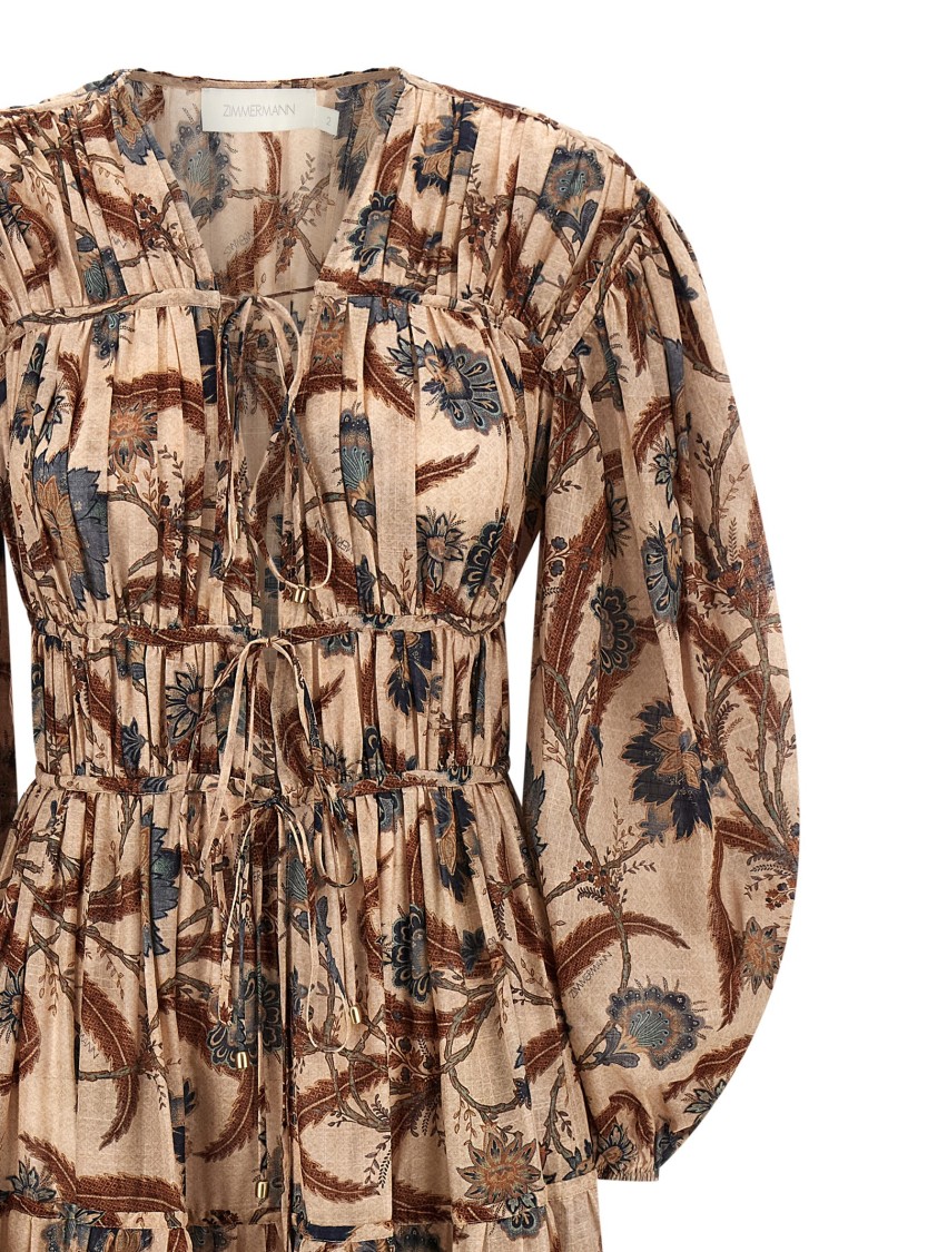 Zimmermann 'ascension Tie Billow Maxi' Dress In Brown