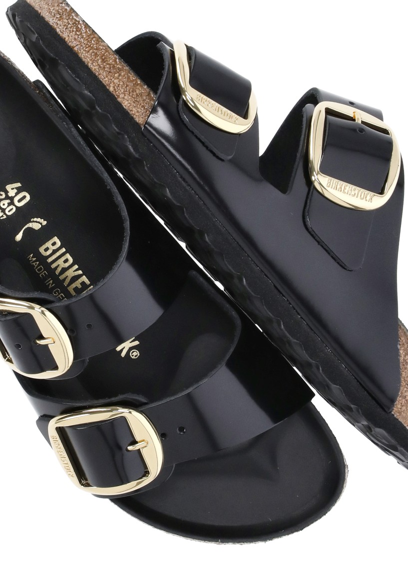 Birkenstock Arizona Big Buckle Nubuck Sandals In Black