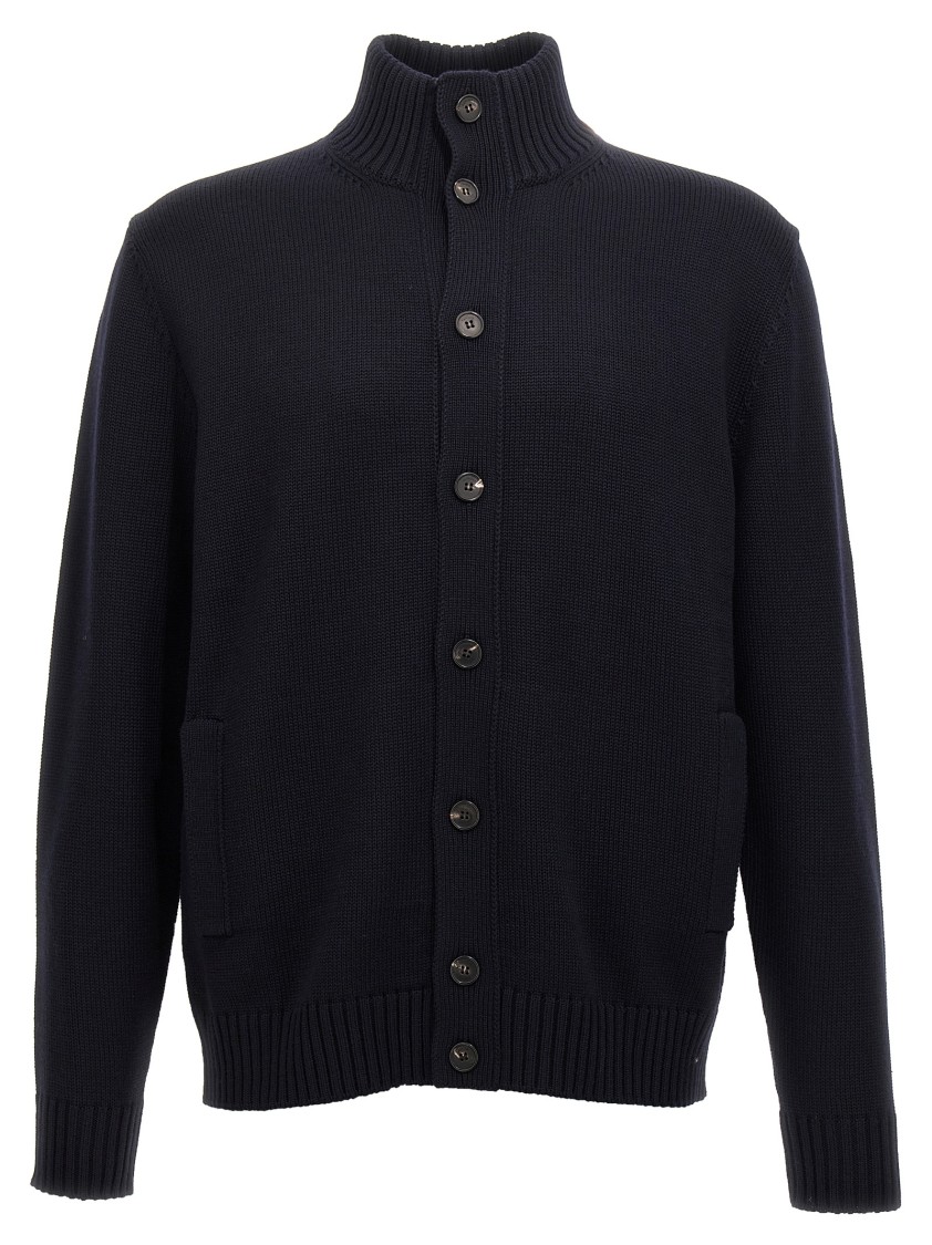 Zanone Man Jacket Midnight Blue Size 46 Virgin Wool In Blue
