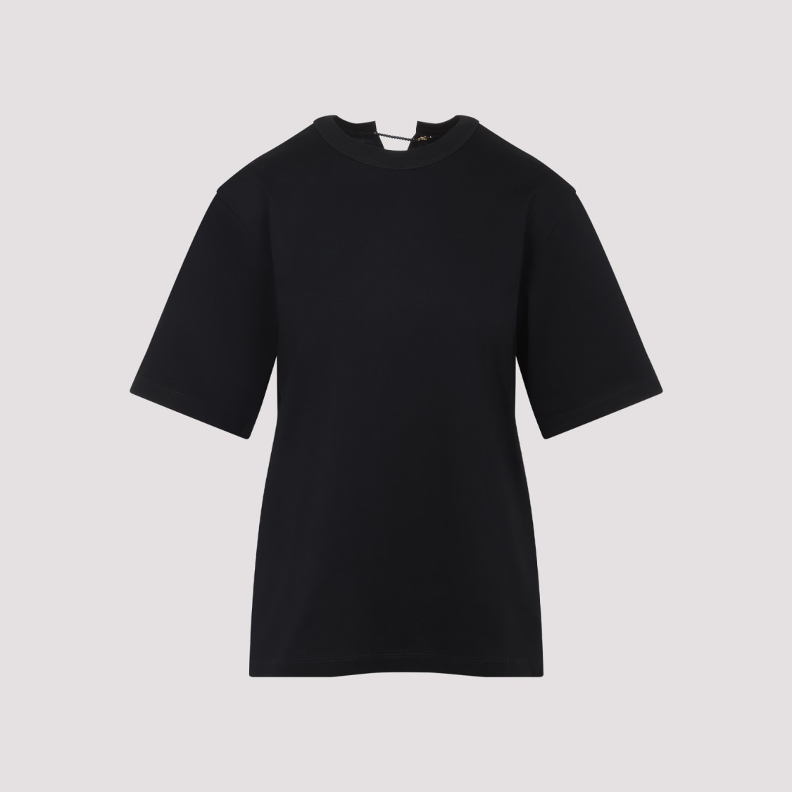 Carven Relaxed Fit Cotton T-shirt With Unique Neckline In Black