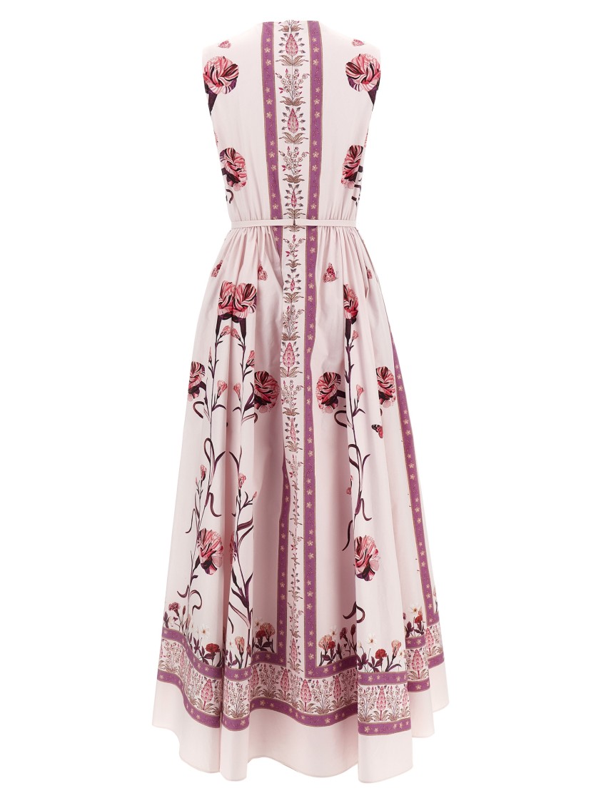 Giambattista Valli Floral Print Sleeveless Belted Midi Dress