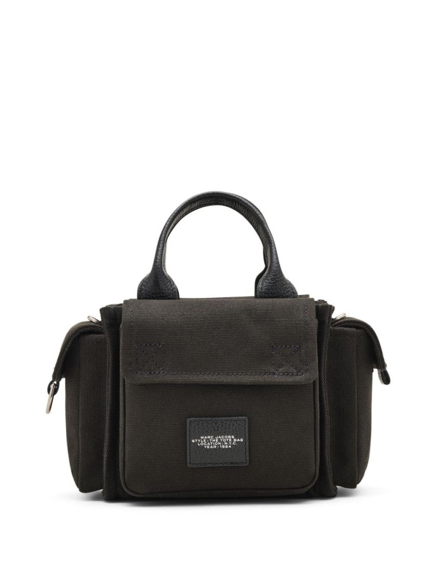 Marc Jacobs Compact Black Canvas Bag With Logo And Multiple Pockets